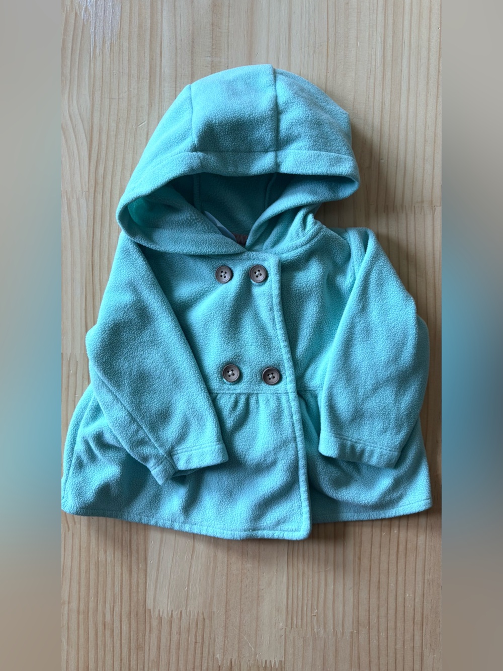 Carter's Light Aqua Hooded Double-Breasted Pea Coat